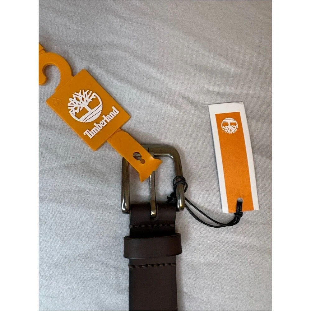 Timberland Boys Brown Genuine Leather Belt Size M 26-28 NWT